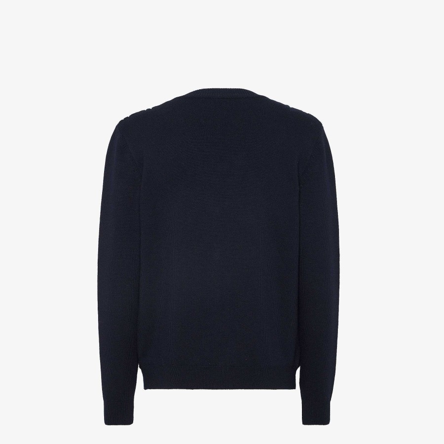 Uomo Fendi Maglieria | Cardigan Blu