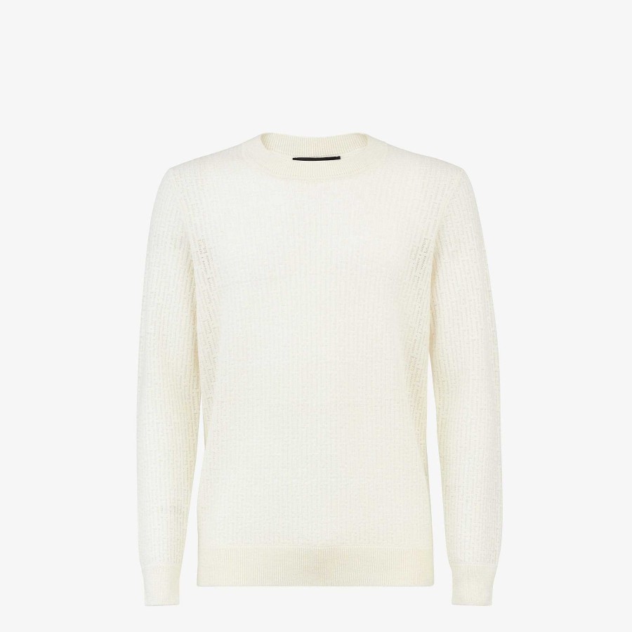 Uomo Fendi Maglieria | Maglione Bianco