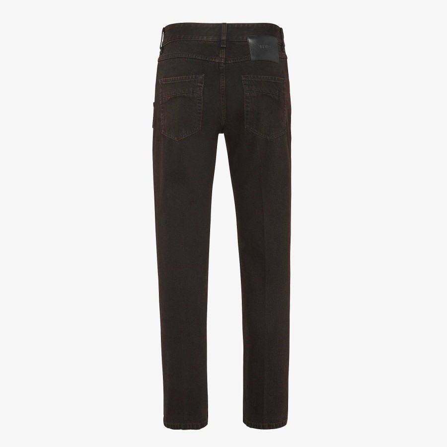 Uomo Fendi Pantaloni E Pantaloncini | Denim Marrone