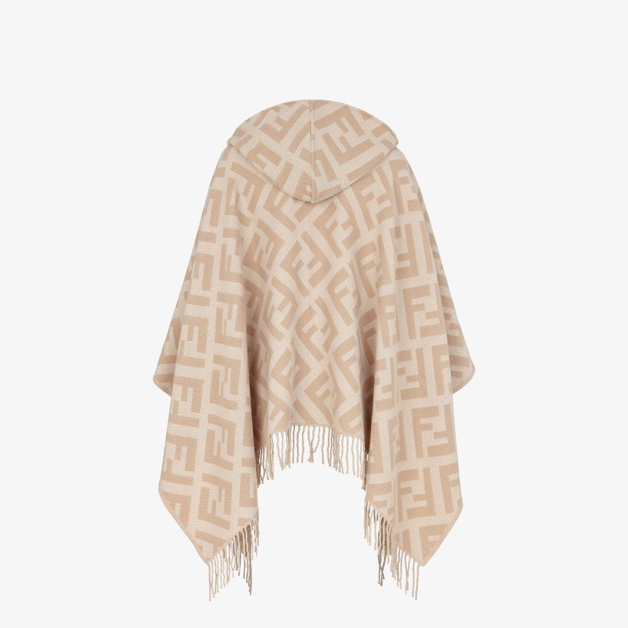 Donna Fendi Sciarpe E Poncho | Poncho Beige