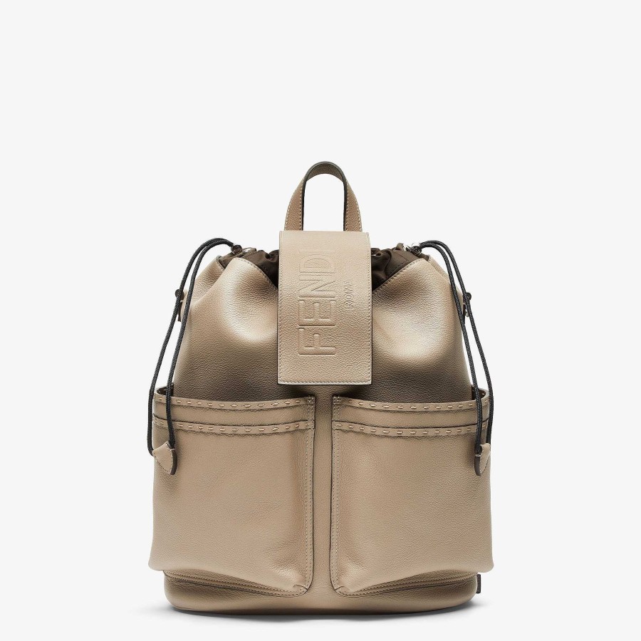 Uomo Fendi Zaini | Fendi Strike Medio Beige