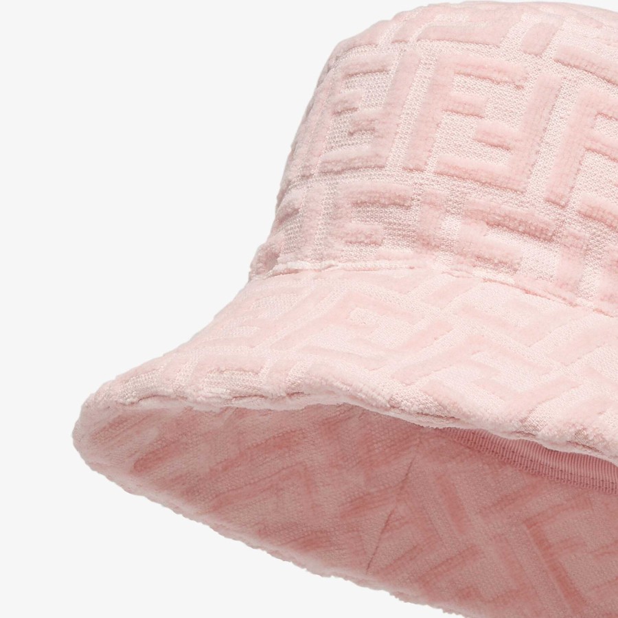 Bambini Fendi Accessori | Cappello A Cloche In Terry Rosa