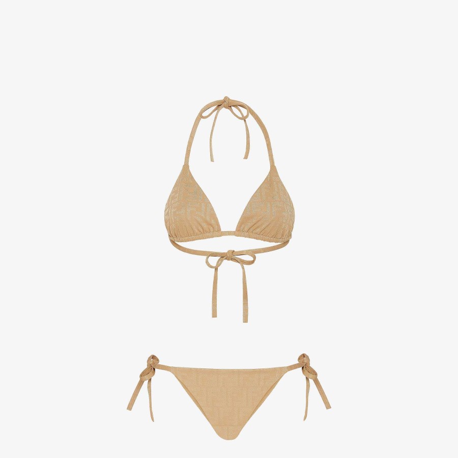 Donna Fendi Costumi Da Bagno | Costume Da Bagno Beige