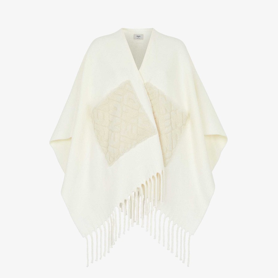 Donna Fendi Sciarpe E Poncho | Poncho Bianco