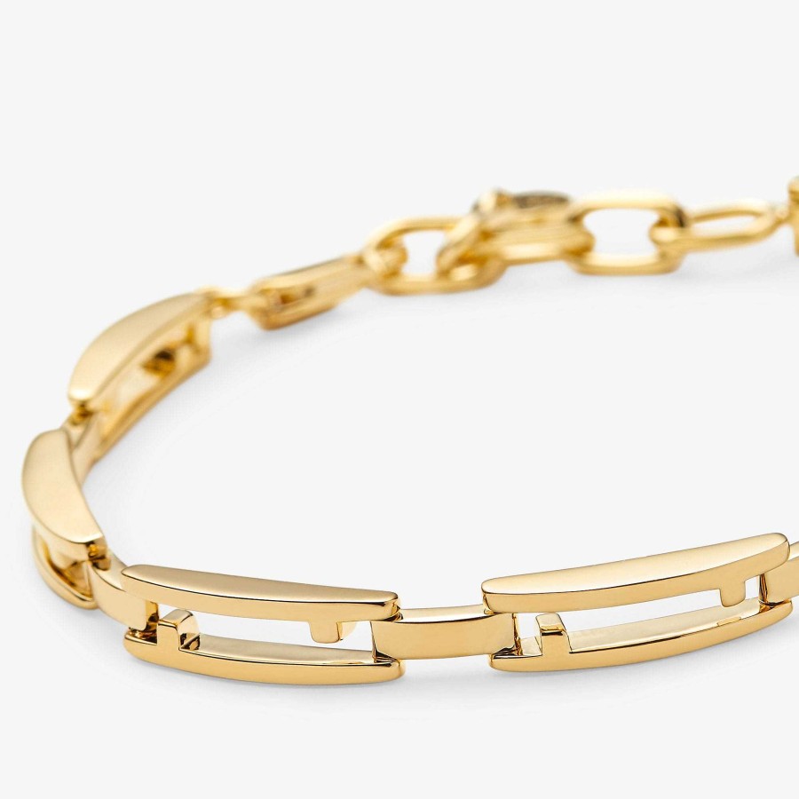 Donna Fendi Bracciali | Bracciale Fendi A Righe Oro