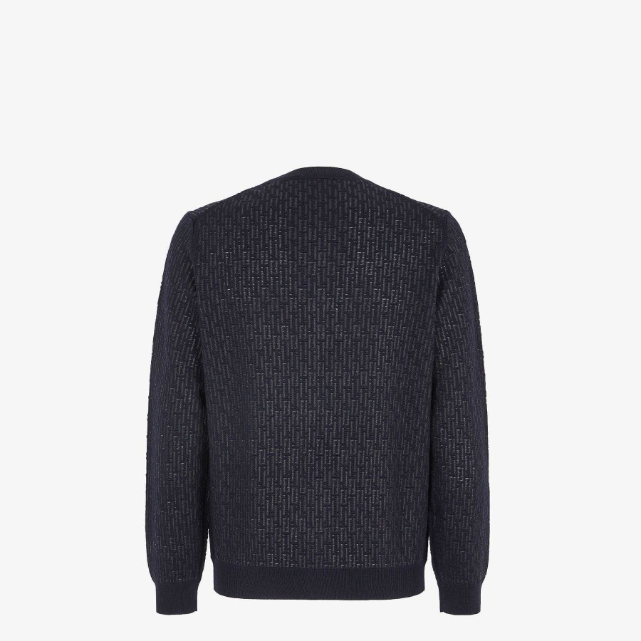 Uomo Fendi Maglieria | Cardigan Blu