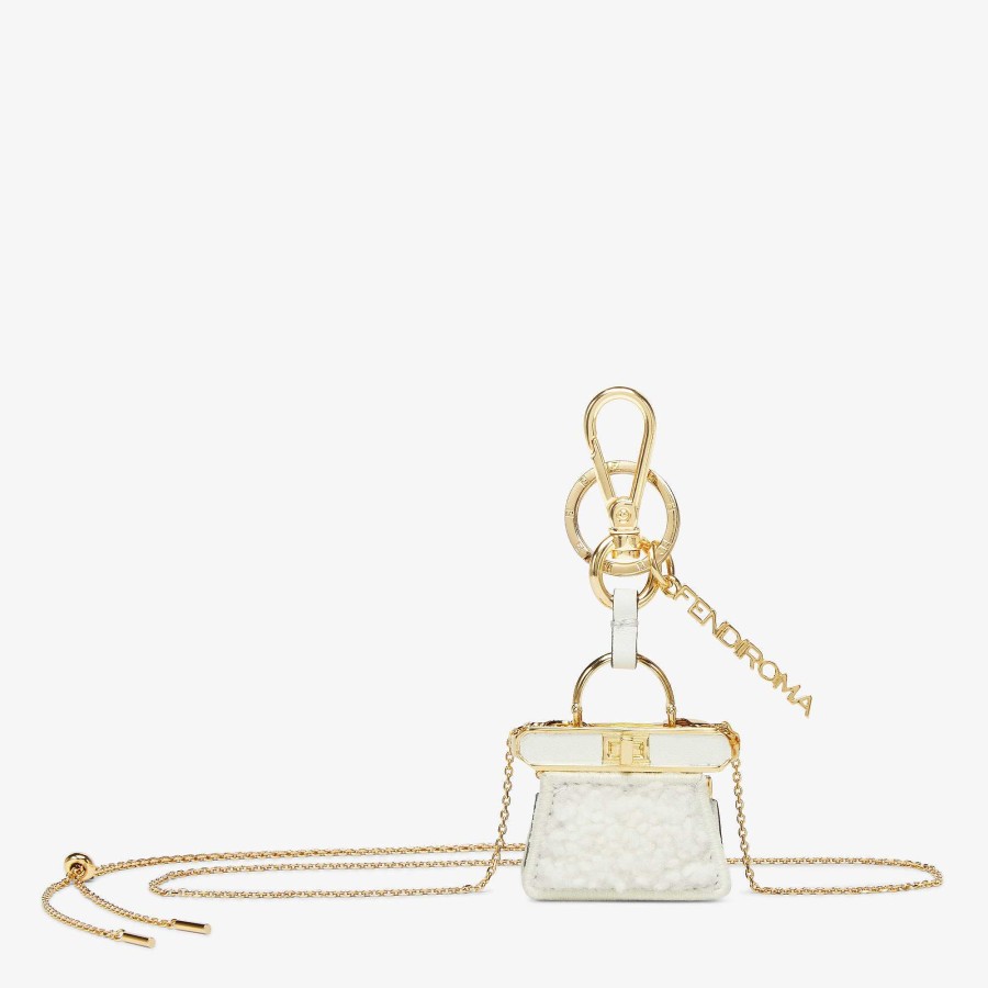 Donna Fendi Accessori Tecnologici E Lifestyle | Custodia Portachiavi Peekaboo Bianco