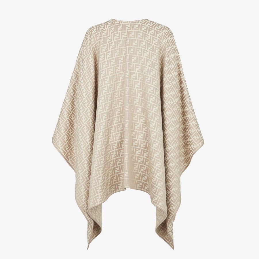 Donna Fendi Sciarpe E Poncho | Poncho Beige