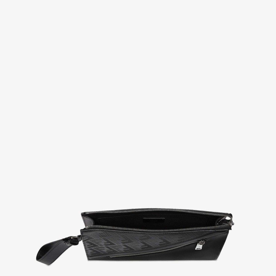 Uomo Fendi Pochette | Pochette Diagonale Fendi Shadow Nero