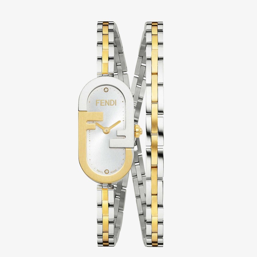 Donna Fendi Bracciali | O'Lock Verticale Argento Oro