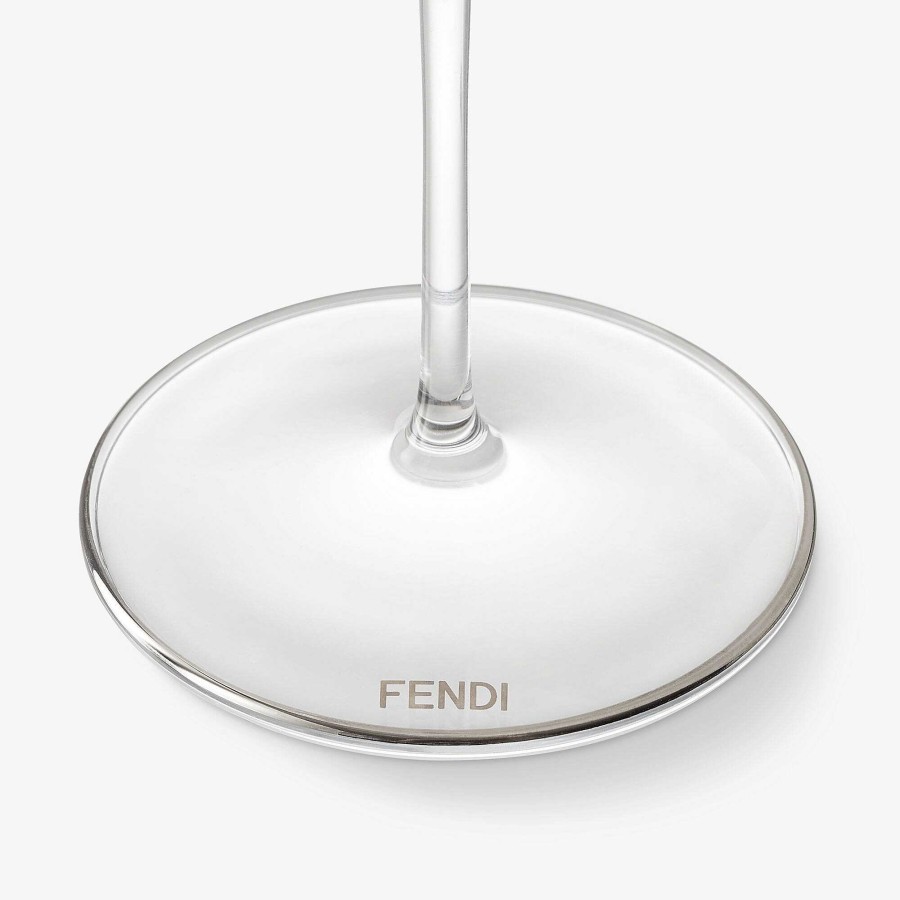 Decorazioni Per La Casa E Lifestyle Fendi | Fendi Roma Set Di Bicchieri Da Vino Bianco Trasparente