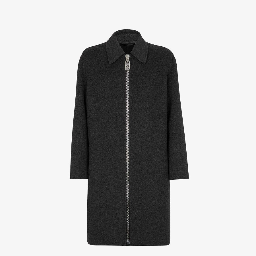 Uomo Fendi Capispalla | Cappotto Grigio