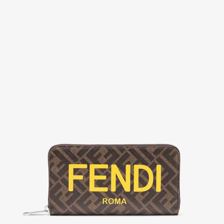 Uomo Fendi Portafogli | Continentale Marrone