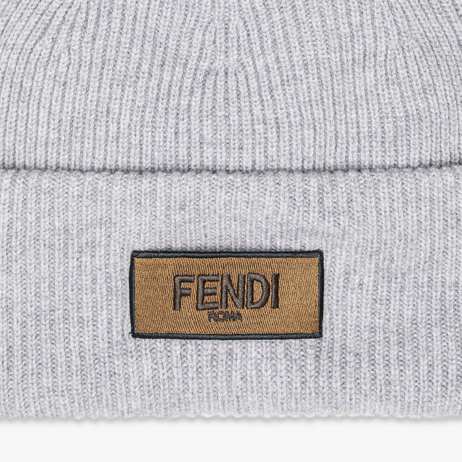 Uomo Fendi Cappelli E Guanti | Berretto Grigio