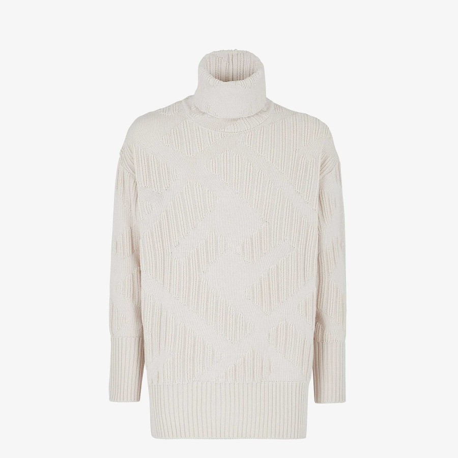 Uomo Fendi Maglieria | Maglione Bianco