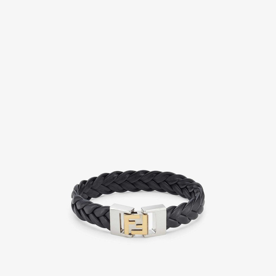 Uomo Fendi Bracciali | Bracciale Ff Nero