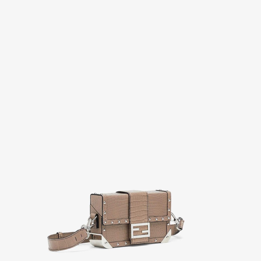 Uomo Fendi Marsupi | Bauletto Baguette Mini Beige