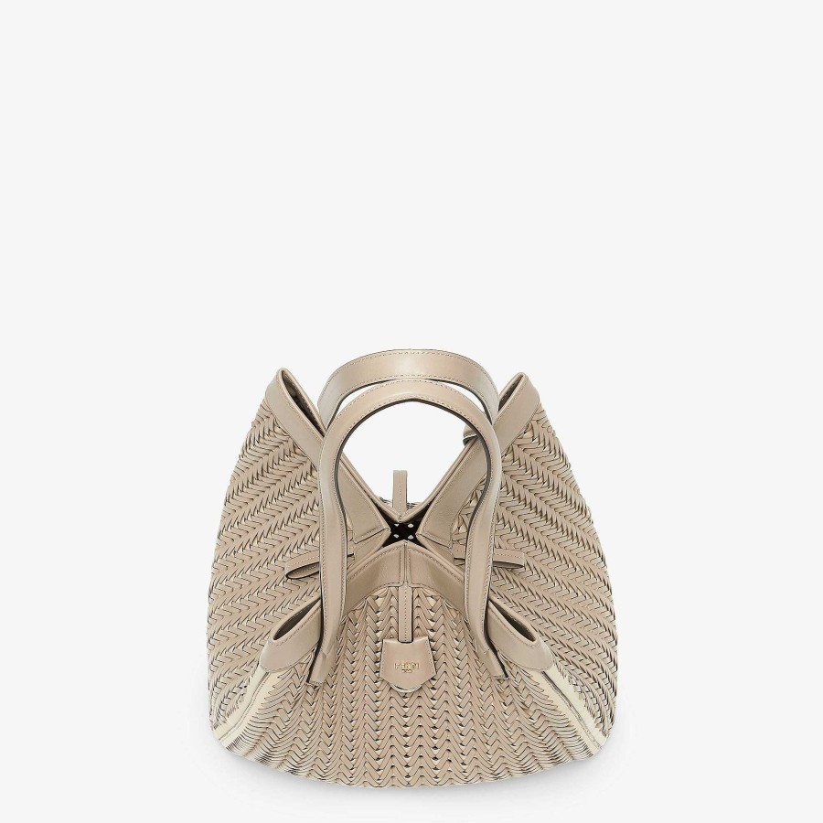 Donna Fendi Borse A Secchiello | Fendi Origami Grande Grigio