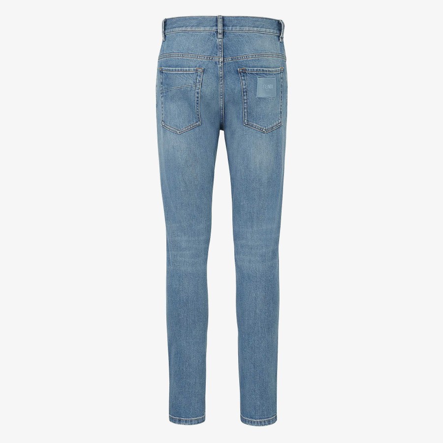 Uomo Fendi Pantaloni E Pantaloncini | Denim Blu