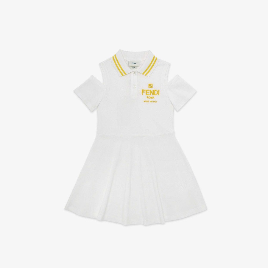 Bambini Fendi Abbigliamento | Abito Da Ragazzi Bianco