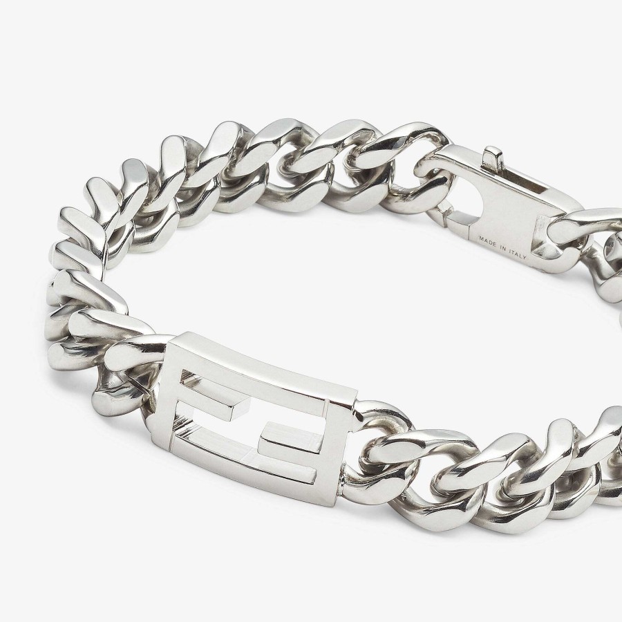 Uomo Fendi Bracciali | Bracciale Baguette Argento