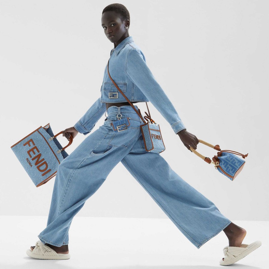 Donna Fendi Borse Tote | Fendi Sole Medio Azzurro