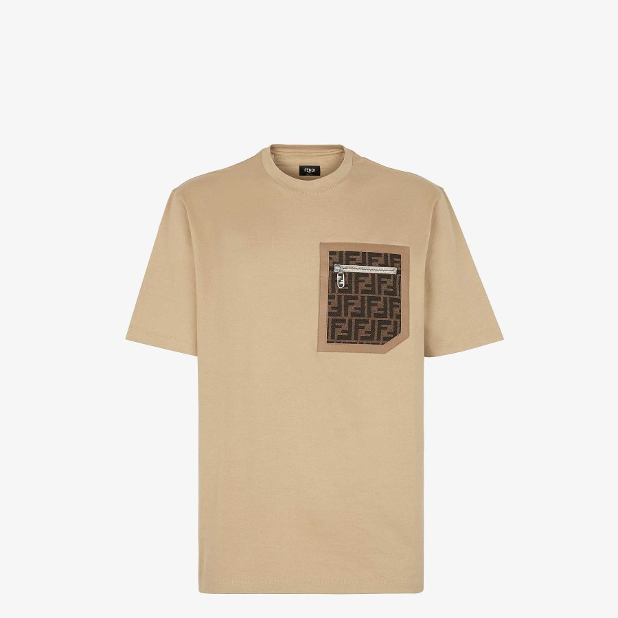 Uomo Fendi T-Shirt E Polo | Maglietta Beige