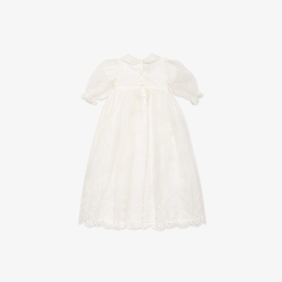 Bambini Fendi Neonata | Abito Da Battesimo Bianco