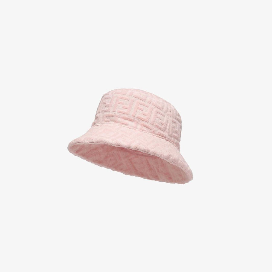 Bambini Fendi Accessori | Cappello A Cloche In Terry Rosa