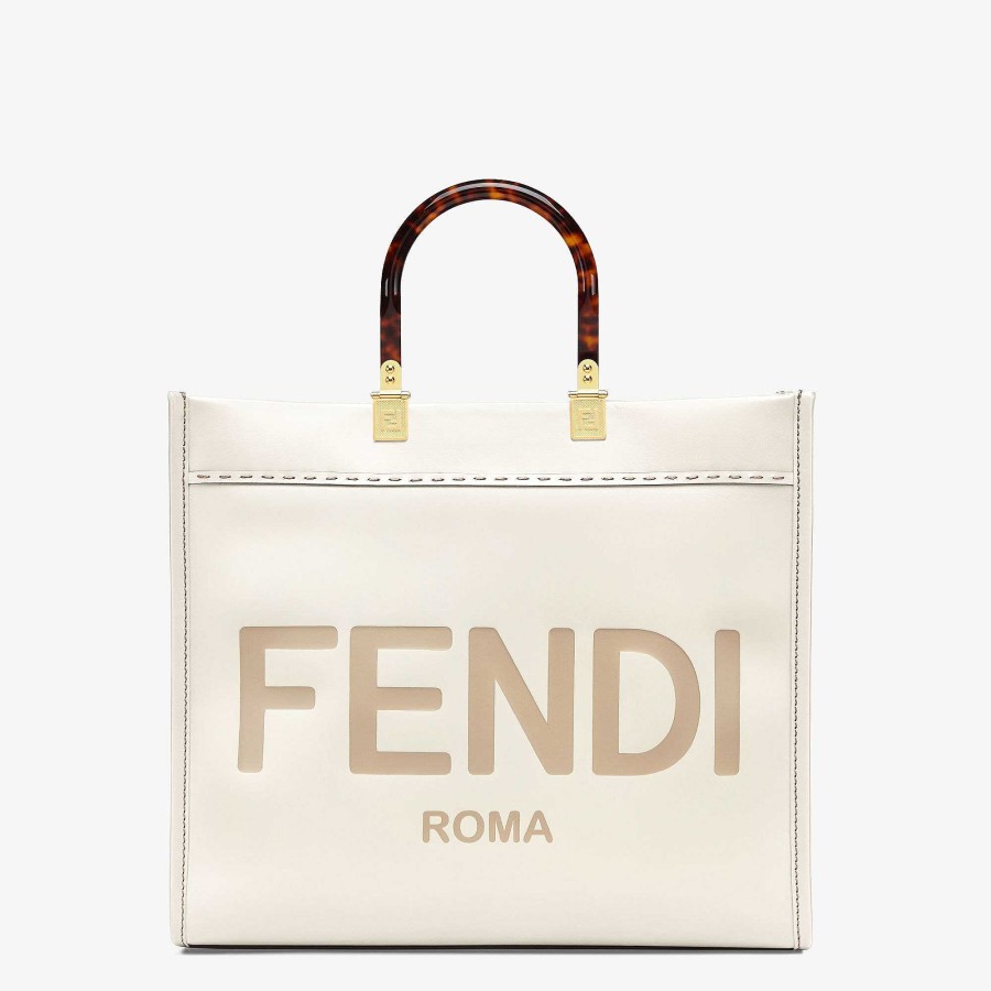 Donna Fendi Borse Tote | Fendi Sole Medio Bianco